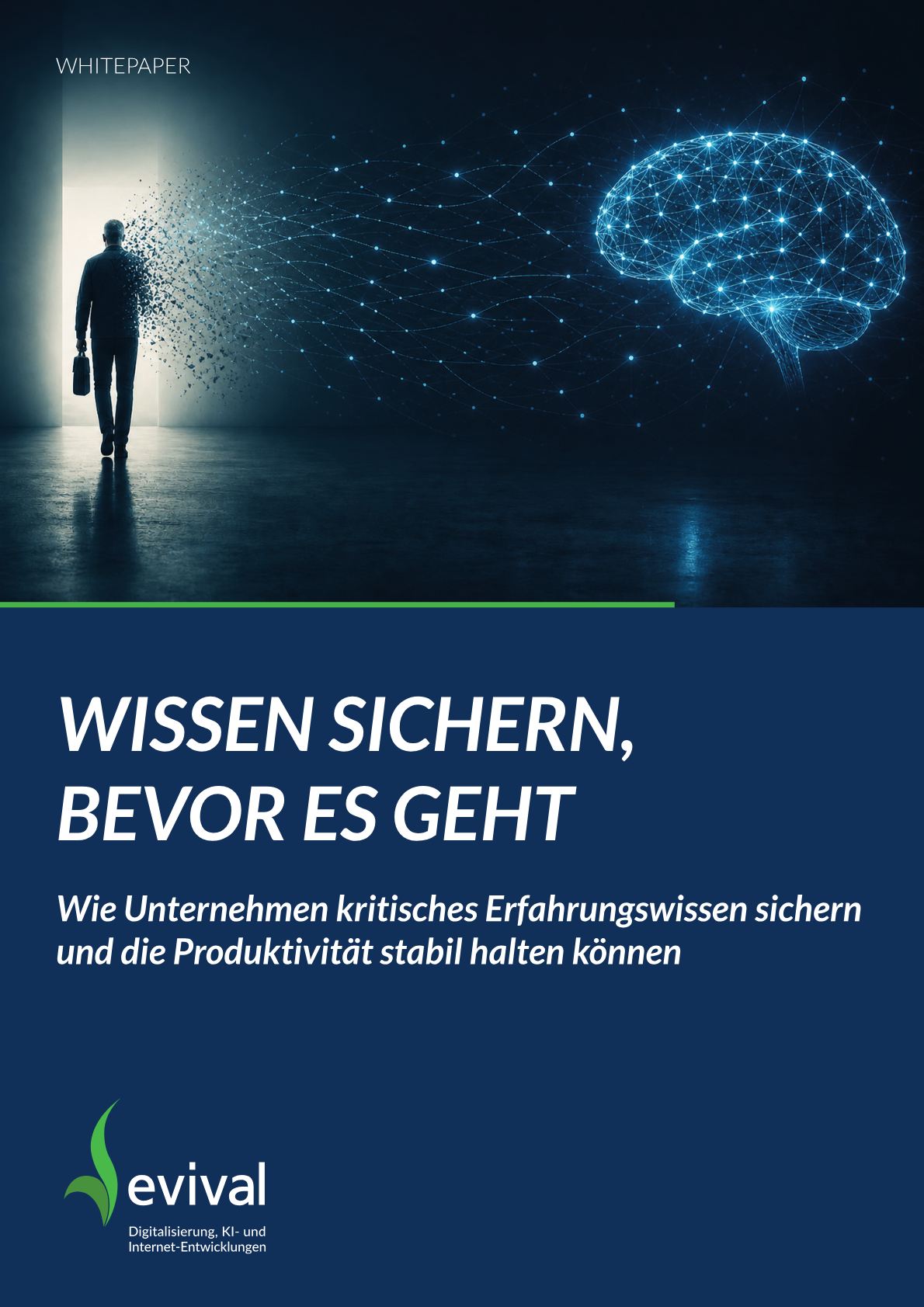 Titelseite des Whitepapers Wissen sichern, bevor es geht